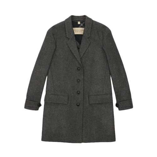 BURBERRY/博柏利 女士灰色中長(zhǎng)款單排扣大衣 3943013
