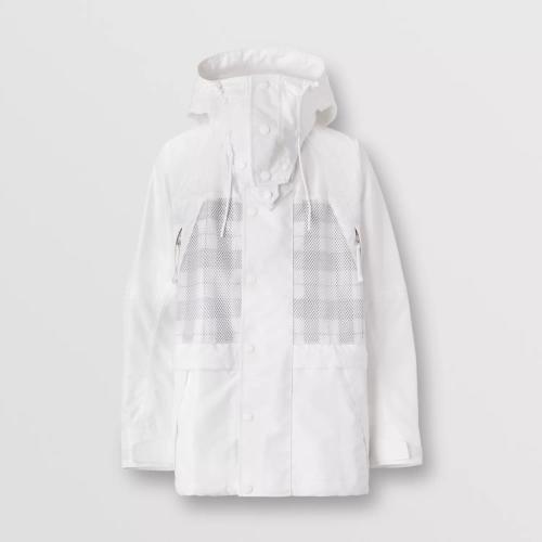  BURBERRY 22年秋冬 男士 反光格紋裁片功能性連帽風(fēng)雪大衣 80613181