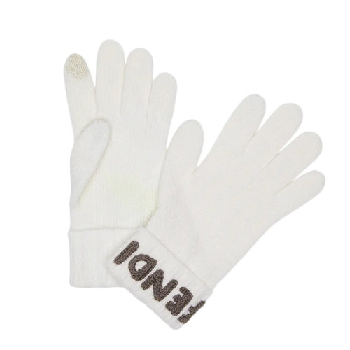 FENDI/芬迪新款 女士白色羊毛手套FXY574AIX0F0QG1
