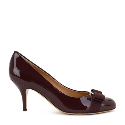 Salvatore Ferragamo/菲拉格慕 VARA蝴蝶結(jié)高跟鞋 女士高跟鞋 酒紅色 702233-01B788