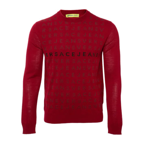 VERSACE JEANS/范思哲牛仔 男士純色織物經(jīng)典字母徽標(biāo)印花裝飾圓領(lǐng)長袖上衣毛衣套頭衫 B5GMA814-6652 多色可選