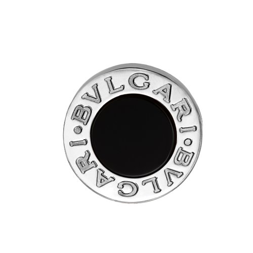 BVLGARI/寶格麗 BVLGARI系列 單只 圓形18K金白金鑲黑瑪瑙 耳釘 356121