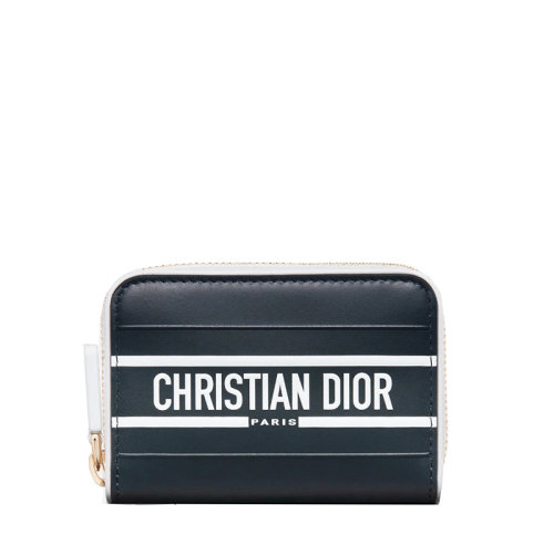 DIOR/迪奧 22秋冬新款DIOR Vibe系列 男女同款藍(lán)色小牛皮主印花主題多層拉鏈開(kāi)合錢包S6202OSGQ_M928