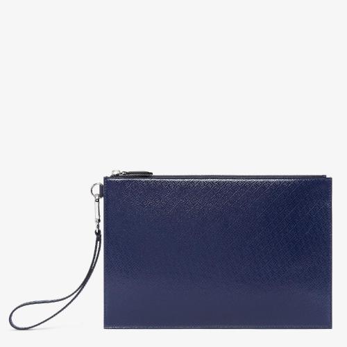  FENDI芬迪 22年秋冬 男士 手拿包 藍色皮革手袋 7N0110AGLPF18YJ