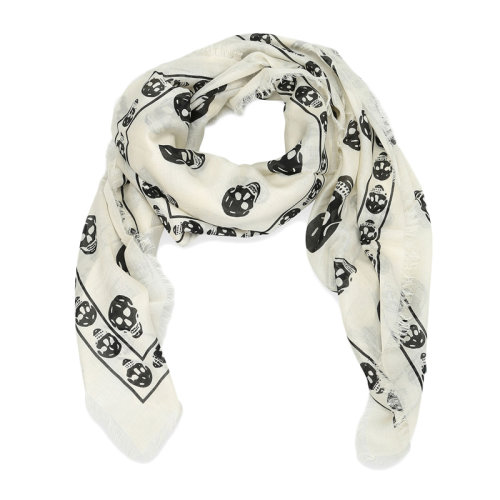 Alexander McQueen/亞歷山大麥昆 女士經(jīng)典骷髏印花時尚潮款圍巾絲巾 110640-3943Q多色可選