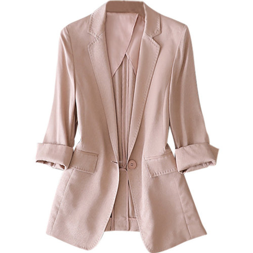 GeleiStory/GeleiStory  春夏薄款寬松氣質(zhì)顯瘦休閑純色西服  女裝＞女士西裝＞女士西服