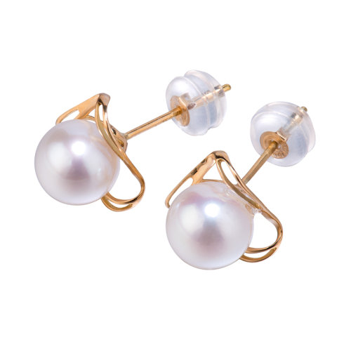 GeleiStory/GeleiStory藝術(shù)家系列18K金簡約系列三角形AKOYA海珠耳釘 店鋪特惠