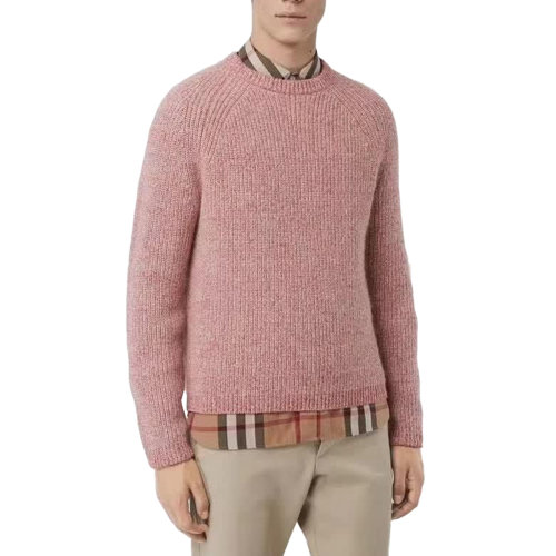 【內(nèi)發(fā)貨】BURBERRY/博柏利 burberry 毛衣 男裝 博柏利服裝 巴寶莉 針織衫 粉色 男士針織衫/毛衣