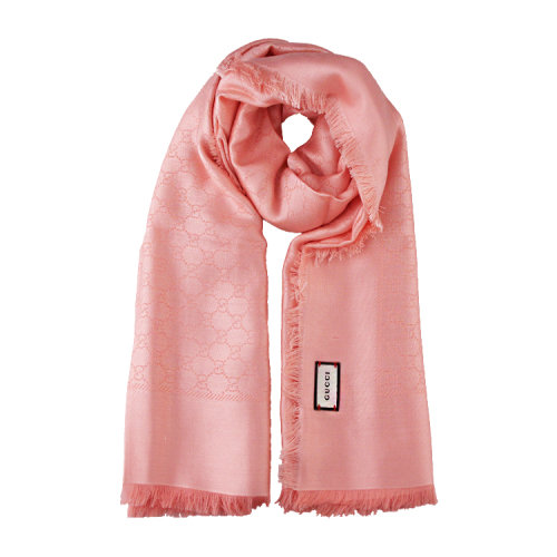 GUCCI/古馳   女士粉色羊毛真絲圍巾/披肩圍巾 406236-3G632-6800