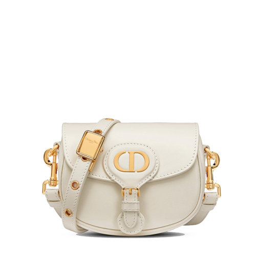 DIOR/迪奧 22新款BOBBY系列 女士微型拿鐵色光面牛皮革金扣翻蓋單肩斜挎手提包S5127UMOL_M030