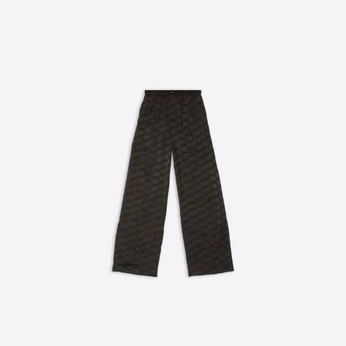  BALENCIAGA巴黎世家 22年秋冬 女士 休閑褲 Womens Bb Monogram Pyjama Trousers in Black 659