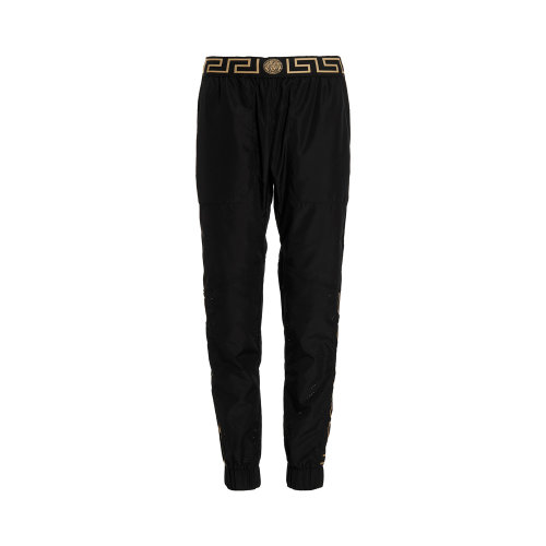 VERSACE/范思哲 男士黑色尼龍休閑褲運(yùn)動(dòng)褲長褲 1003732-1A03773-1B000