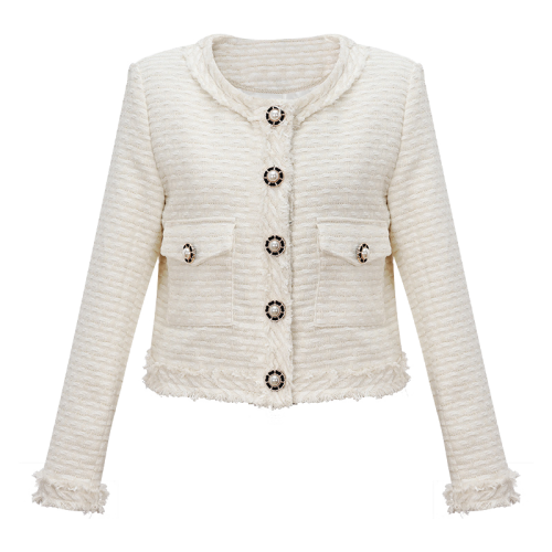 GeleiStory/GeleiStory小香風(fēng)外套女秋季新款法式名媛上衣百搭氣質(zhì)流蘇短款女裝女士西裝＞女士西服