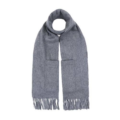 BURBERRY/博柏利 男女通用 中性灰色羊毛羊絨流蘇格紋圍巾圍脖 3956171