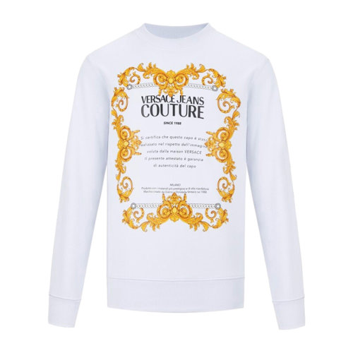 VERSACE JEANS/范思哲牛仔 男士拼色棉質(zhì)經(jīng)典字母徽標(biāo)印花裝飾圓領(lǐng)長袖上衣衛(wèi)衣運動衫套頭衫 B7GZA7TT-30318 多色可選