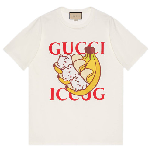 GUCCI/古馳Bananya x Gucci 女士白色棉質(zhì)T恤615044XJDGN9095