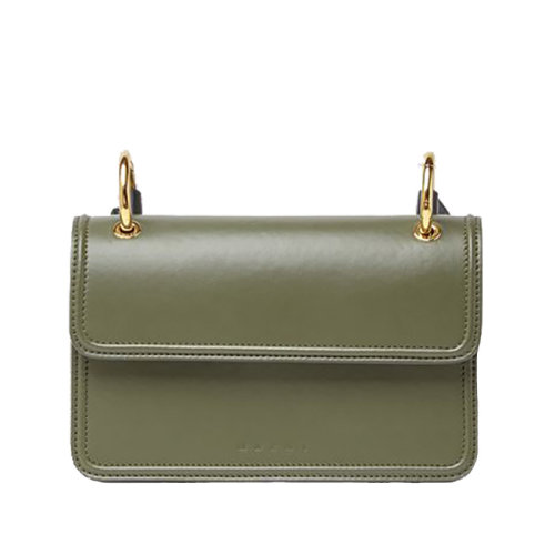  MARNI/瑪尼 20 NEW BEAT系列 綠色粒面小牛皮風琴斜挎單肩包  單肩包 BNMP0006Q0LV589Z2F94