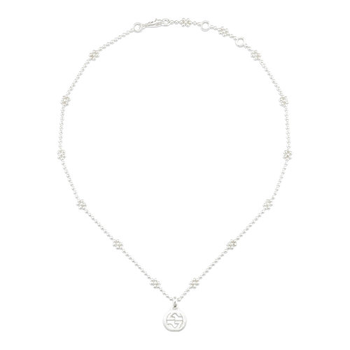 GUCCI/古馳  925銀雙G吊墜花朵圖案項(xiàng)鏈479221J84008106