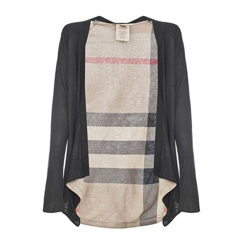 BURBERRY/博柏利 巴寶莉 女士 服裝  黑色V領(lǐng)棉質(zhì)外套開衫 女士毛衣針織衫