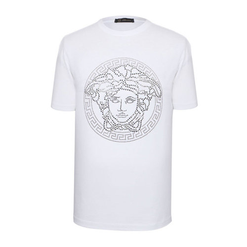VERSACE/范思哲   男士 服裝 白色圓領(lǐng)美杜莎圖案棉質(zhì)短袖T恤 男士短袖T恤