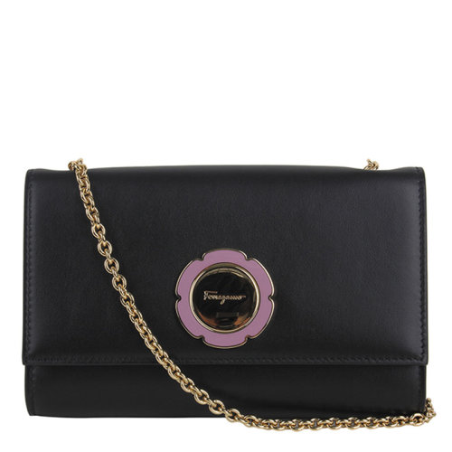 Salvatore Ferragamo/菲拉格慕 女士 女包 黑色皮革斜挎包單肩包 22D200 0684099