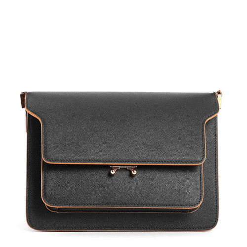 MARNI/瑪尼 SAFFIANO系列女士純色小牛皮時尚簡約單肩包斜挎包手提包腋下包女包 SBMPN09U07-LV520 多色可選