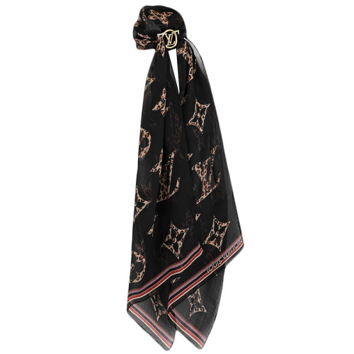 Louis Vuitton/路易威登新款 LV Envy Wild at Heart系列 女士黑色真絲Monogram印花發(fā)帶M77015