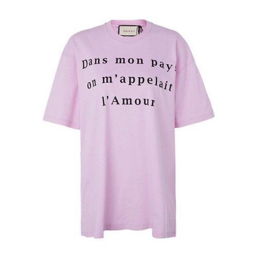  GUCCI/古馳 女士粉色棉質(zhì)短袖T恤 539081-XJARY-5671 PLFSX