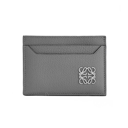 LOEWE/羅意威 22新款 女士瀝青灰鵝卵石紋牛皮革徽標(biāo)扣扁平卡片包C821075X01-1640