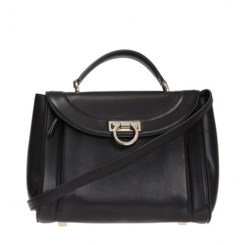 Salvatore Ferragamo/菲拉格慕 女士 女包 黑色皮革時(shí)尚斜挎包單肩包 21G919 685971