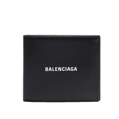 Balenciaga/巴黎世家 CARRé REPLIé系列 男士黑色小牛皮方形折疊錢包5943151IZI31090