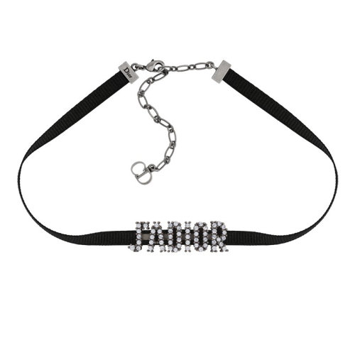 DIOR/迪奧 經(jīng)典款J'ADIOR 女士黑色天鵝絨緞帶項鏈項圈 N0681ADRCY_D909