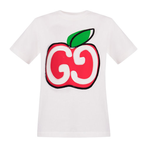 GUCCI/古馳 女士GG蘋(píng)果印花圓領(lǐng)短袖T恤 580762-XJB7U多色選（99新未使用）