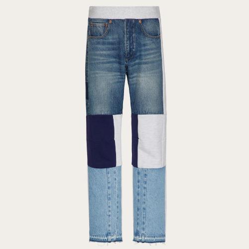  VALENTINO華倫天奴 22年秋冬 男士 牛仔褲 PANTALON EN DENIM A_VEC PATCHWORK CONTRASTANT EN