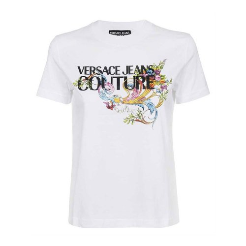  VERSACE JEANS COUTURE 女士白色棉質(zhì)短袖T恤 B2HWA7KA 30457 003 PLFSX