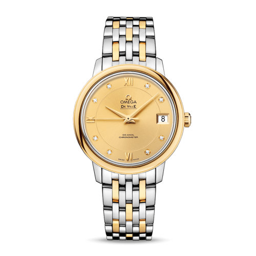OMEGA/歐米茄 碟飛系列 典雅 同軸腕表 精鋼 18K金 鉆石刻度 自動機(jī)械 女士腕表 424.20.33.20.58.001