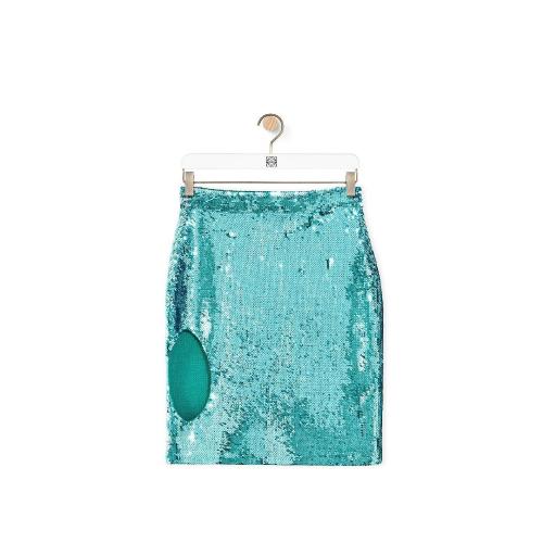  LOEWE羅意威 22年秋冬 女士 半身裙 Sequin cut-out skirt in viscose S540Y17K59-5150