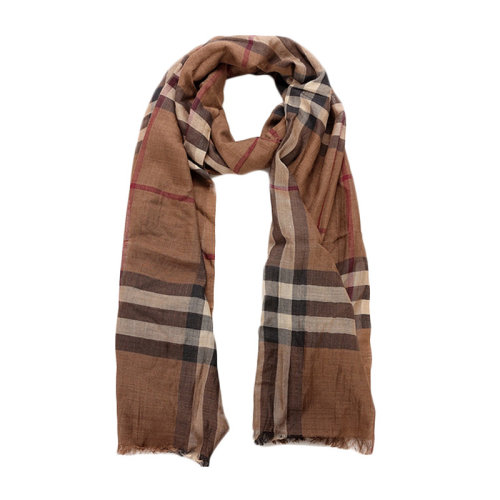 BURBERRY/博柏利男女通用中性時(shí)尚經(jīng)典棕色格紋圍巾圍脖 3828305