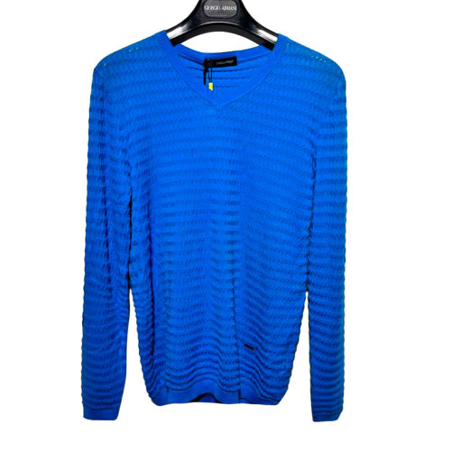 Dsquared2/D二次方 藍(lán)色男士長袖針織衫