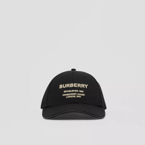  BURBERRY 22年秋冬 女士 Horseferry 裝飾棉質(zhì)斜紋棒球帽 80576251