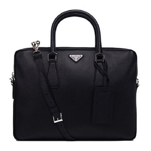  PRADA/普拉達(dá) 男士黑色牛皮手提包 2VE368-9Z2-F0002 PLSX