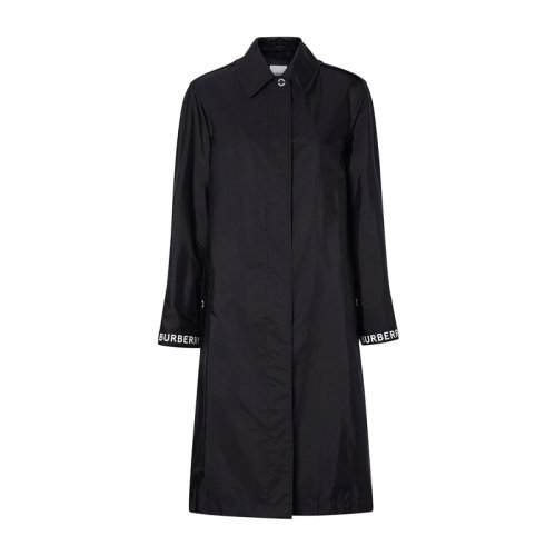 BURBERRY/博柏利 女裝 服裝 黑色聚酰胺LOGO袖標(biāo)長款 女士風(fēng)衣