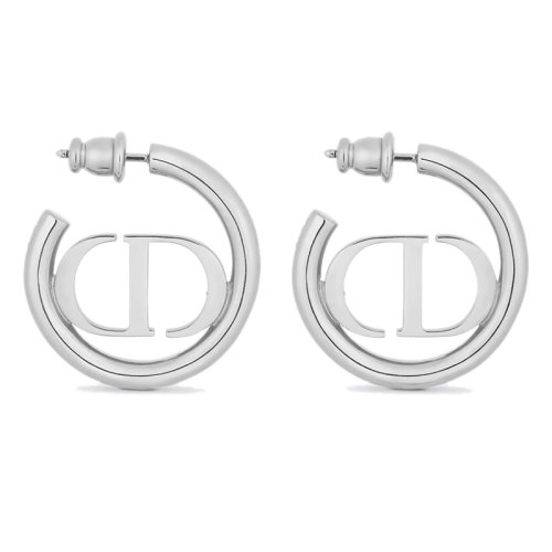DIOR/迪奧 22新款 女士銀色飾面金屬字母半圓耳環(huán)E2050WOMMT_D000