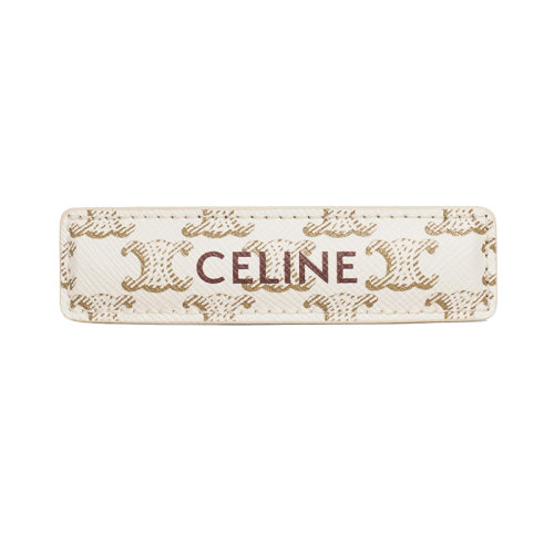 CELINE/賽琳 22新款 TRIOMPHE系列 女士白金色印花帆布配皮發(fā)夾46Z962TSC.35OW