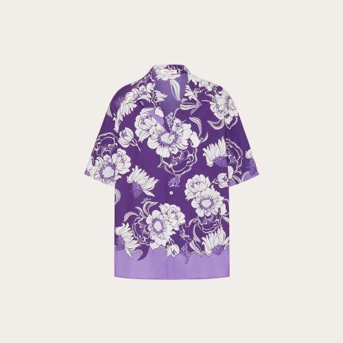  VALENTINO華倫天奴 22年秋冬 男士 短袖襯衫 CHEMISE BOWLING EN POPELINE DE COTON IMPRIMé