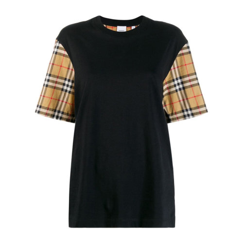 BURBERRY/博柏利  張韶涵同款 男女同款 情侶款 服飾 經(jīng)典格紋 圓領(lǐng)休閑寬松 短袖T恤 8014895 8014896