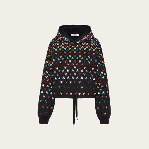  VALENTINO華倫天奴 22年秋冬 女士 長袖T恤 SWEAT-SHIRT BRODé EN JERSEY XB3MF15M6YT0NO