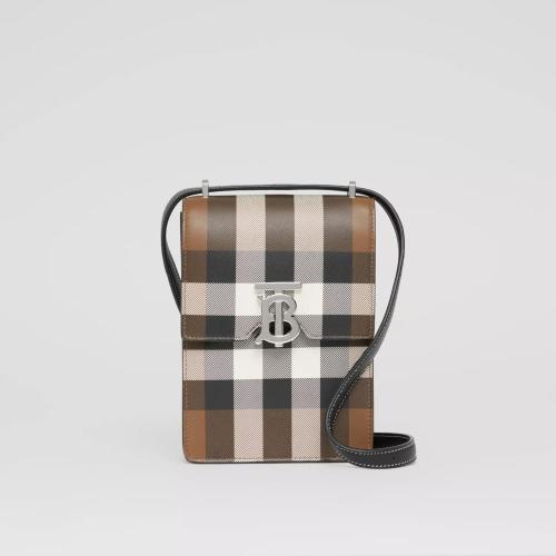  BURBERRY 22年秋冬 男士 Check Print Leather Robin Bag 80357791 預(yù)定商品1-3周發(fā)貨