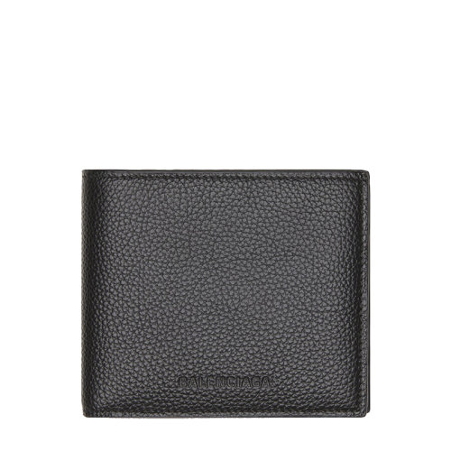 Balenciaga/巴黎世家 21新款 ESSENTIAL系列 男士黑色啞光粒面小牛皮翻蓋卡包66403815YMY1000