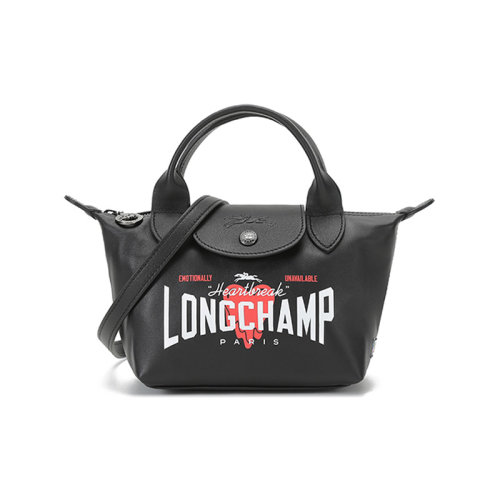 Longchamp/瓏驤  女士迷你款LE PLIAGE CUIR系列羊皮短柄手提單肩斜挎包餃子包 1500 EUA